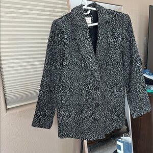 Women's Black and White Tweed Jacket